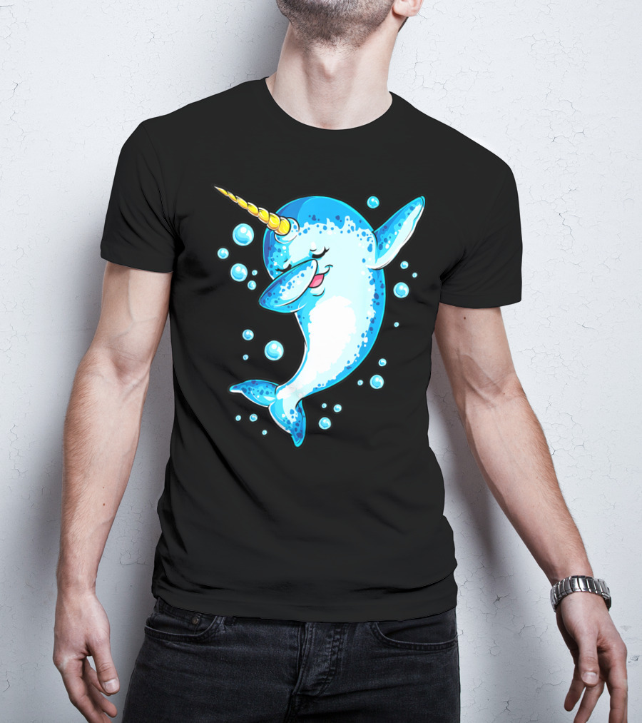 Dabbing Narwhal Unicorn For Girls And Boys Playful Sea Creature T-Shirt