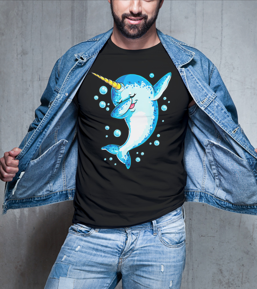 Dabbing Narwhal Unicorn For Girls And Boys Playful Sea Creature T-Shirt