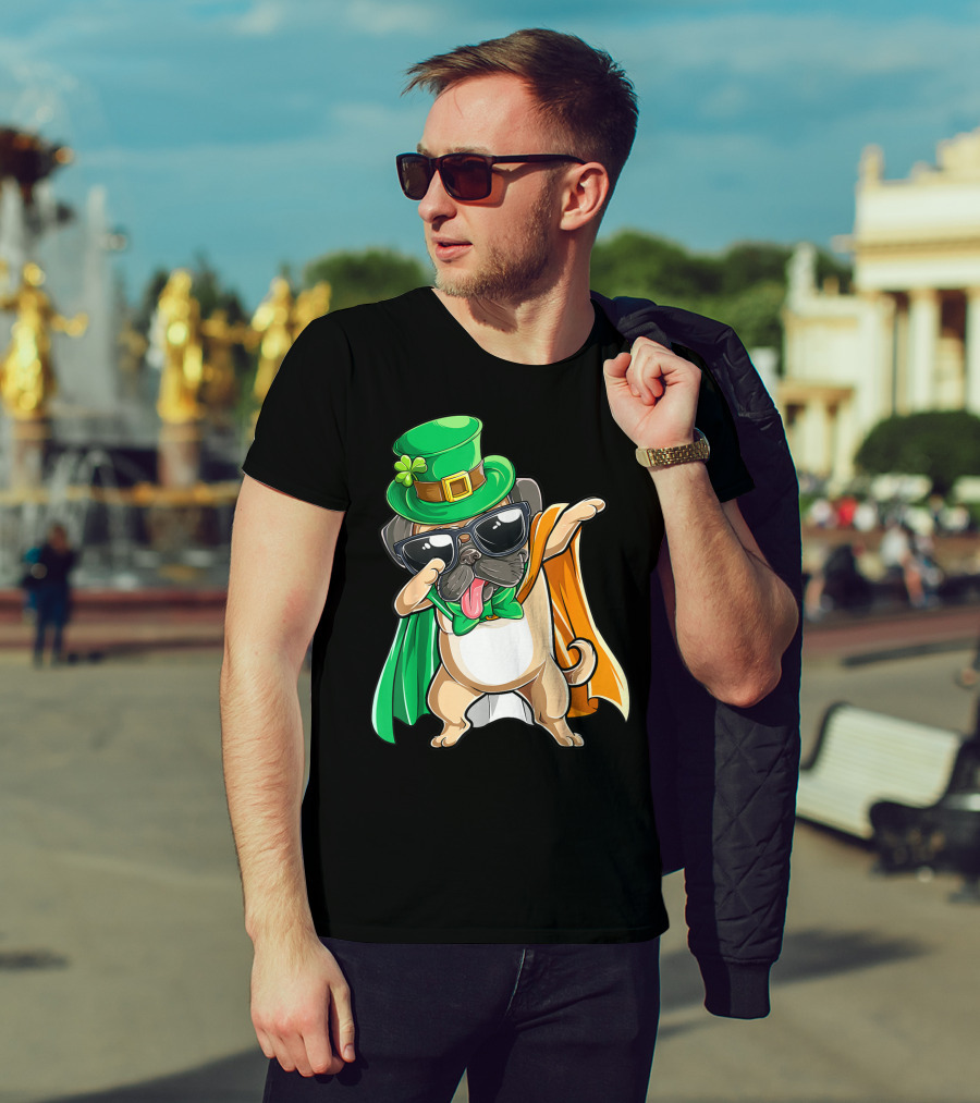Dabbing Pug Leprechaun St Patrick's Day Boys Irish T-Shirt