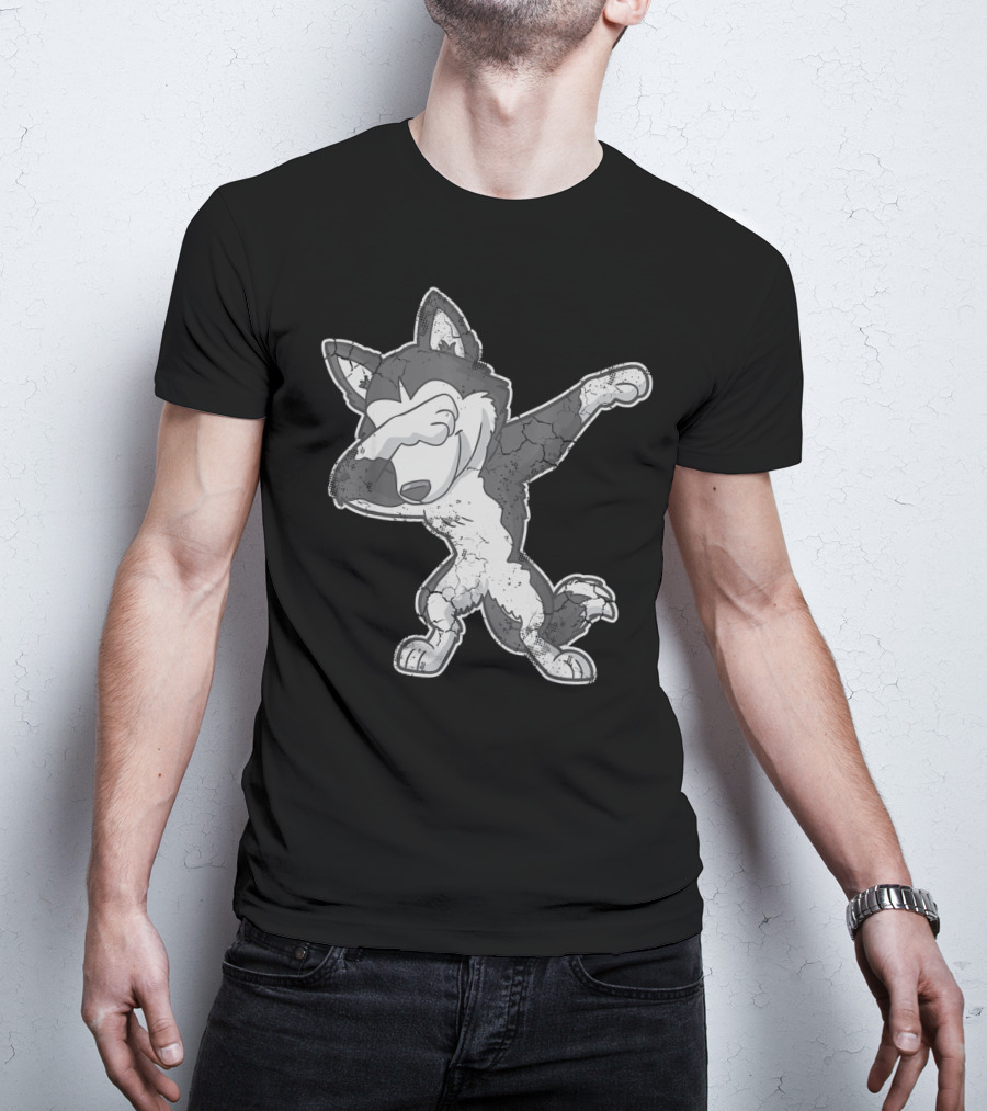 Dabbing Siberian Husky Dog Dab Cartoon T-Shirt