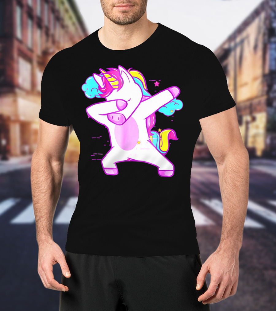 Dabbing Unicorn Dab Girls Boys Adults Rainbow Fantasy T-Shirt