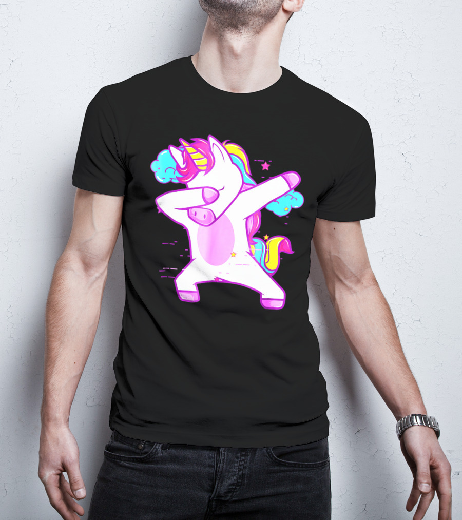 Dabbing Unicorn Dab Girls Boys Adults Rainbow Fantasy T-Shirt