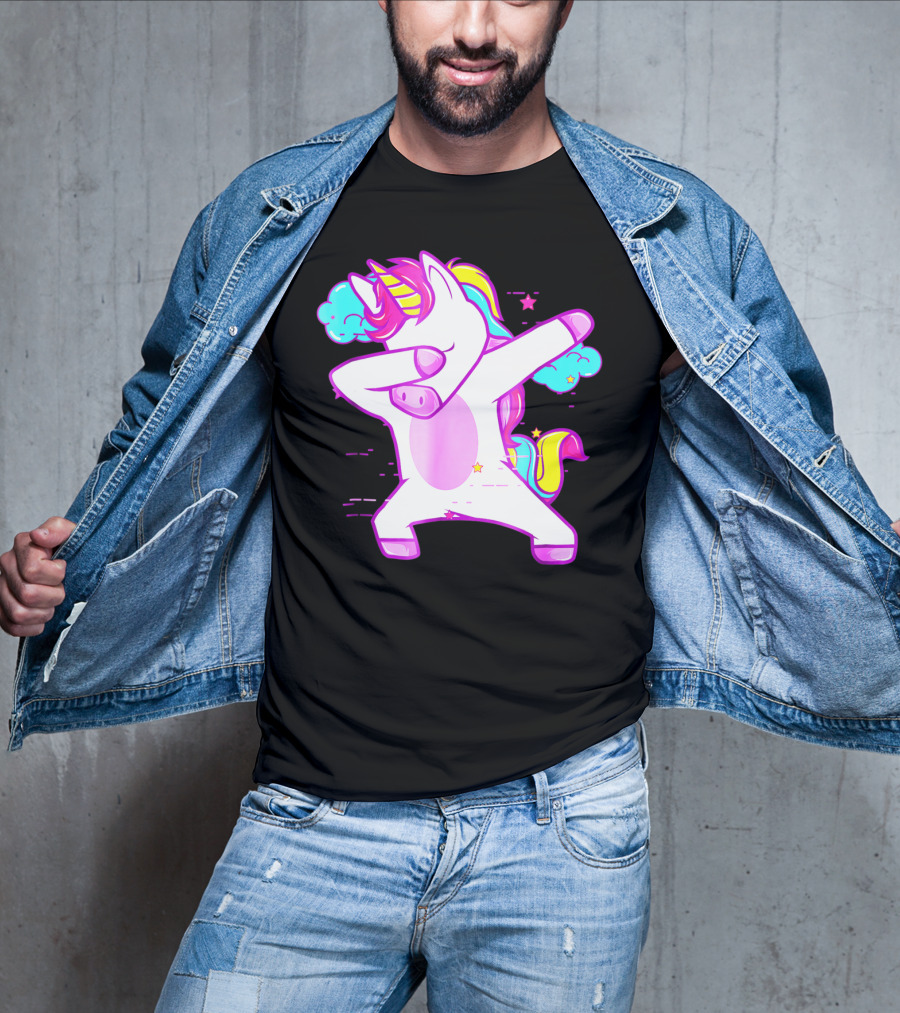 Dabbing Unicorn Dab Girls Boys Adults Rainbow Fantasy T-Shirt
