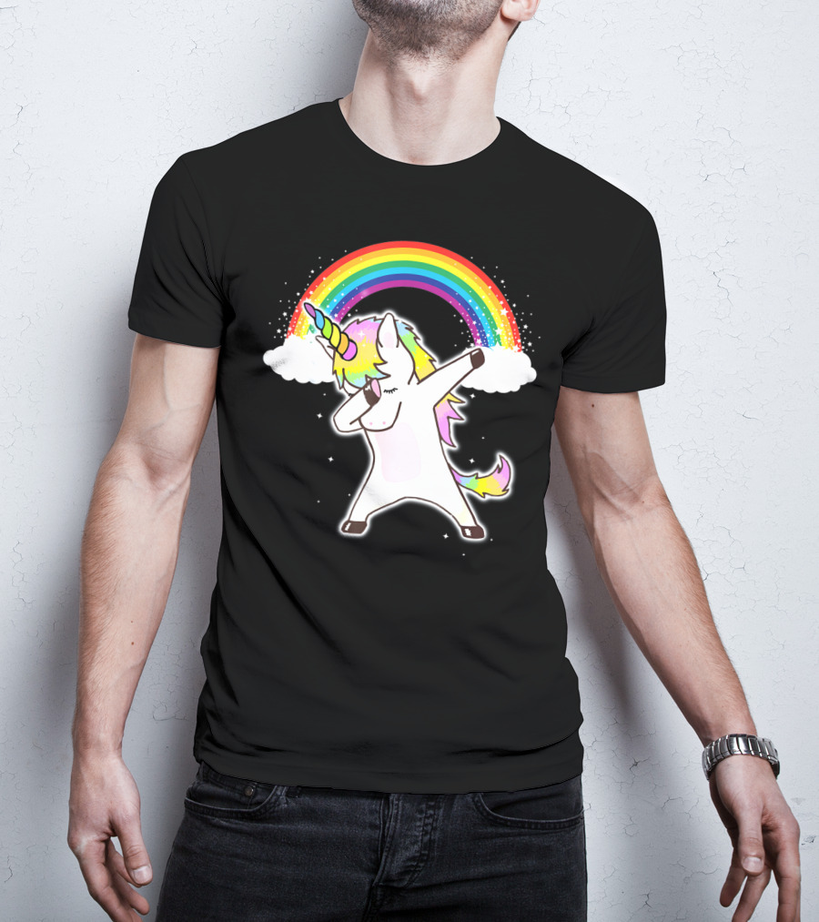 Funny Rainbow Squad Unicorn Dab Dance T-Shirt