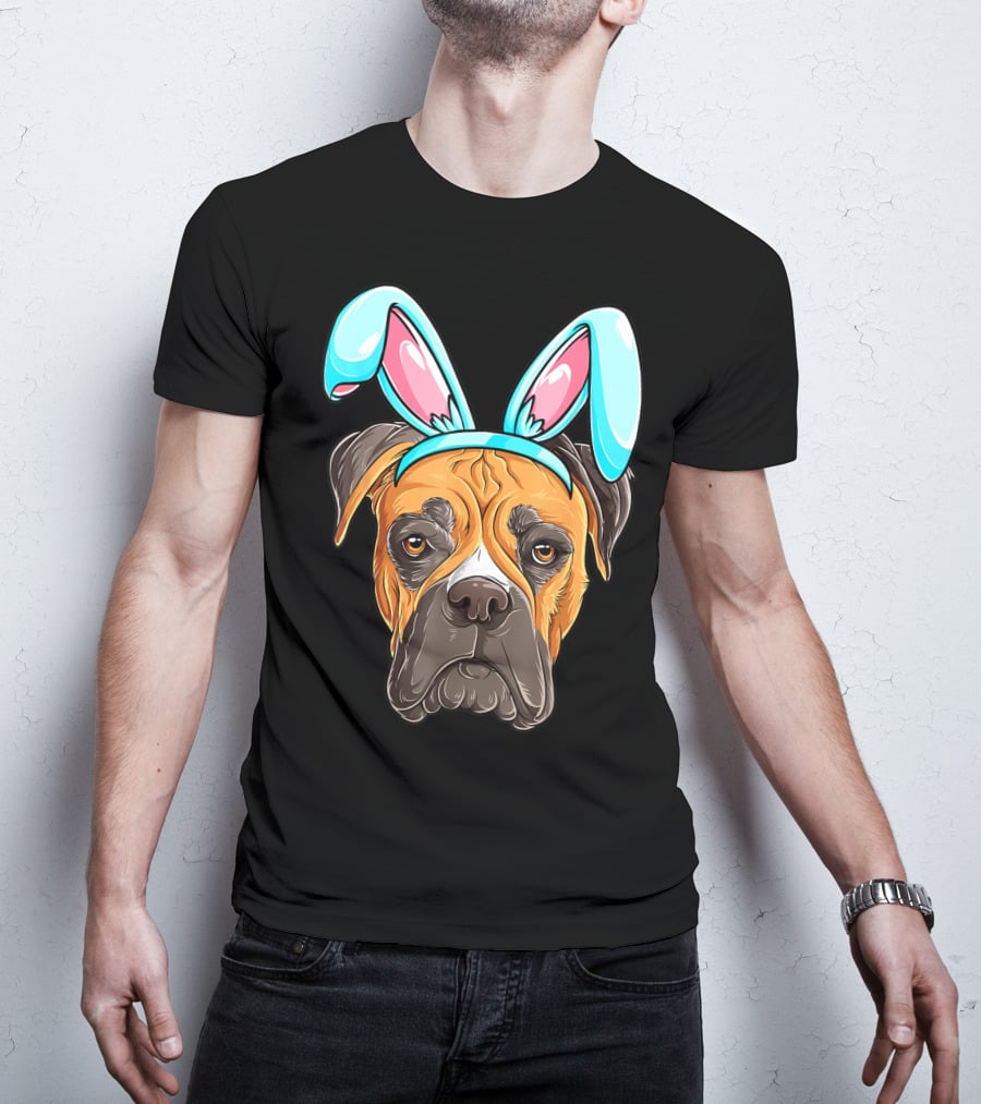 Easter Bunny Dog Boxer T-Shirt