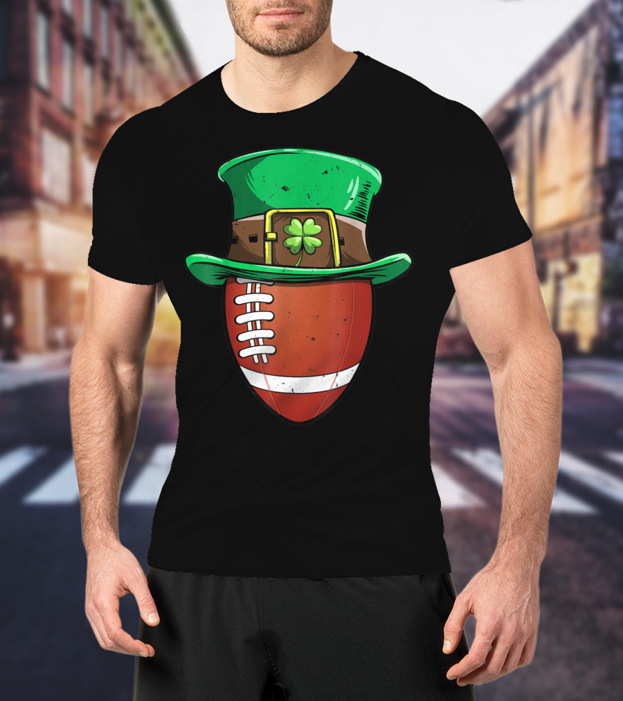 Football Leprechaun Hat St Patricks Day Boys T-Shirt