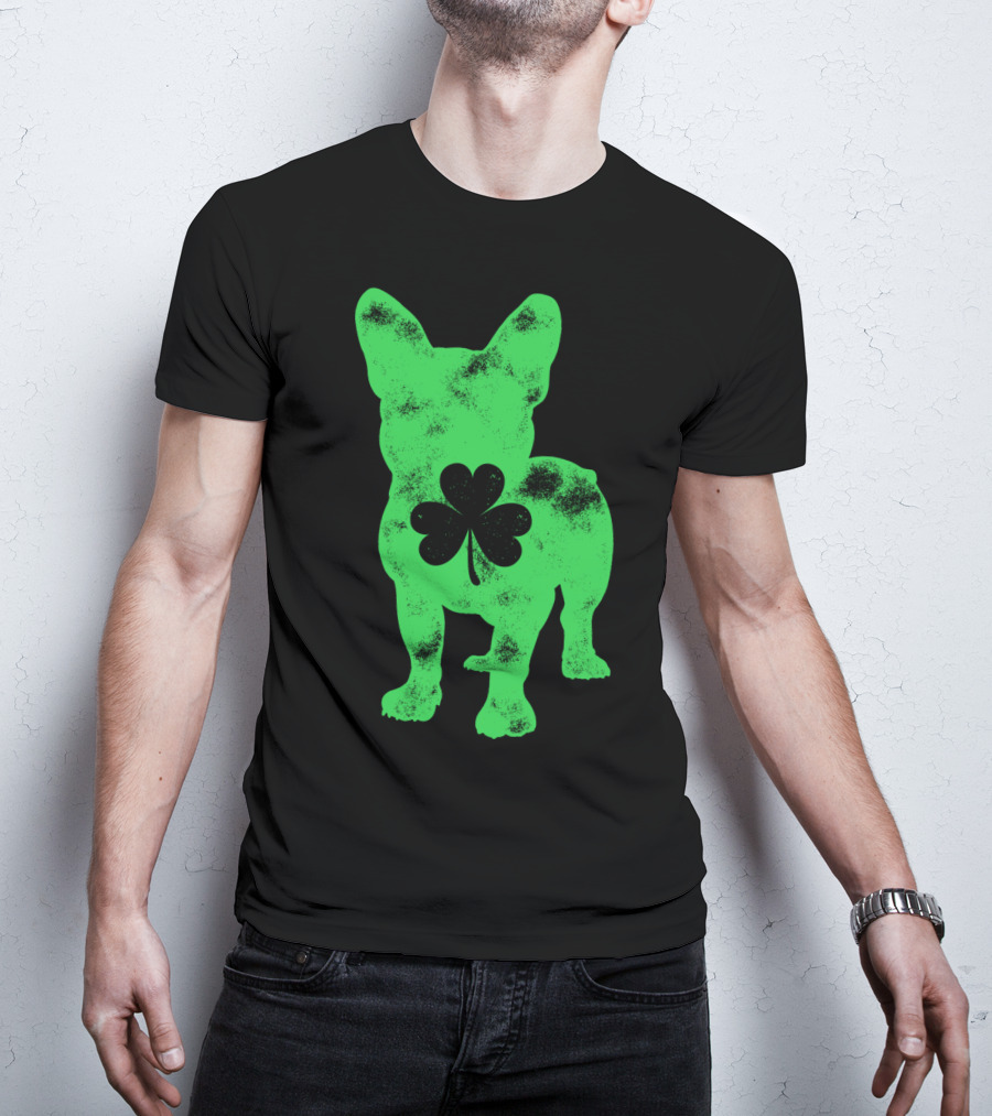 French Bulldog Shamrock St Patricks Day Men Dog T-Shirt