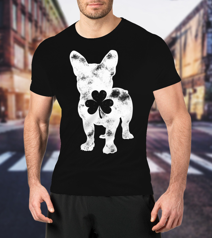 French Bulldog St Patricks Day Shamrock Dog Men T-Shirt