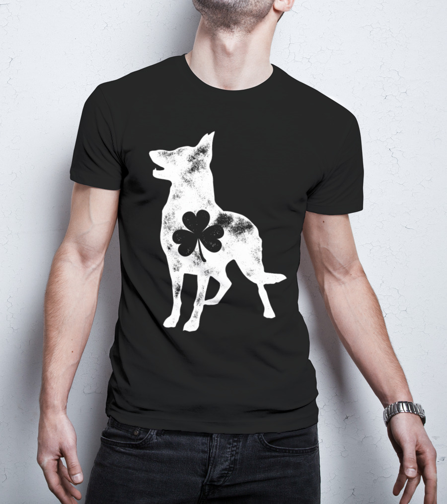 German Shepherd Dog With Shamrock St Patricks Day Men T-Shirt