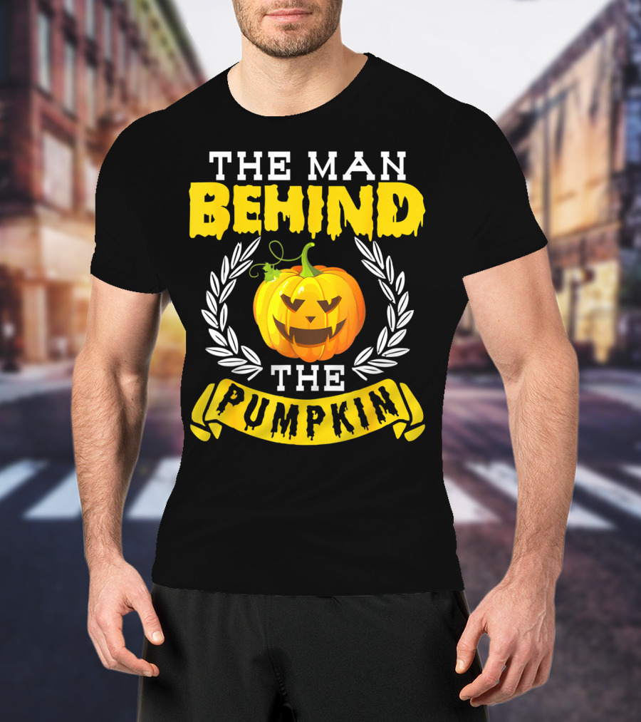 The Man Behind The Pumpkin Halloween Funny Party T-Shirt