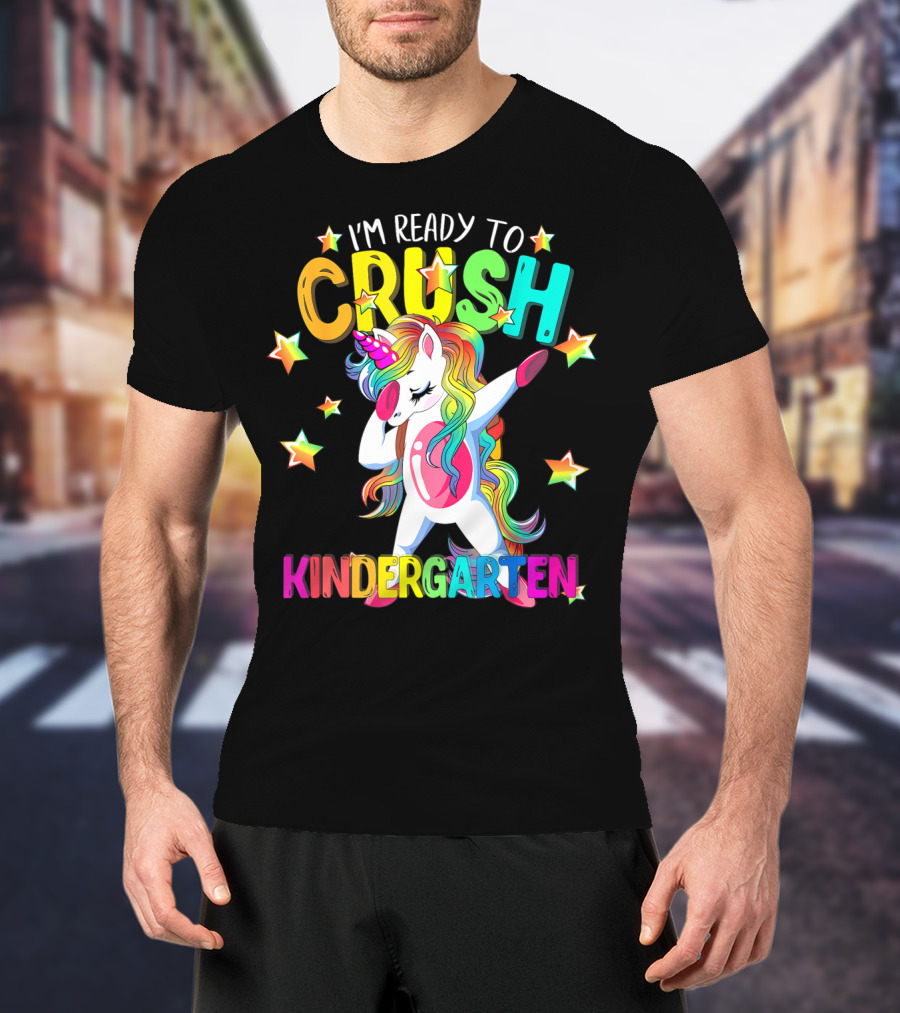 I'm Ready To Crush Kindergarten Dabbing Unicorn Back To School Girls T-Shirt