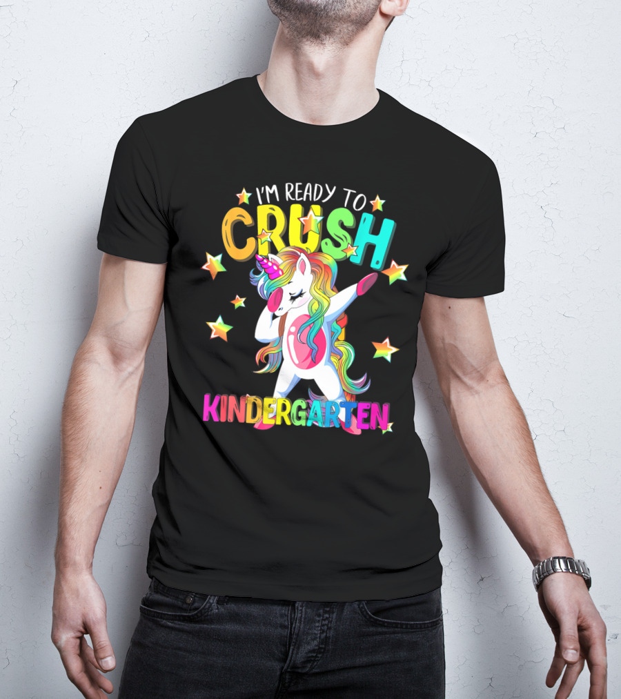 I'm Ready To Crush Kindergarten Dabbing Unicorn Back To School Girls T-Shirt