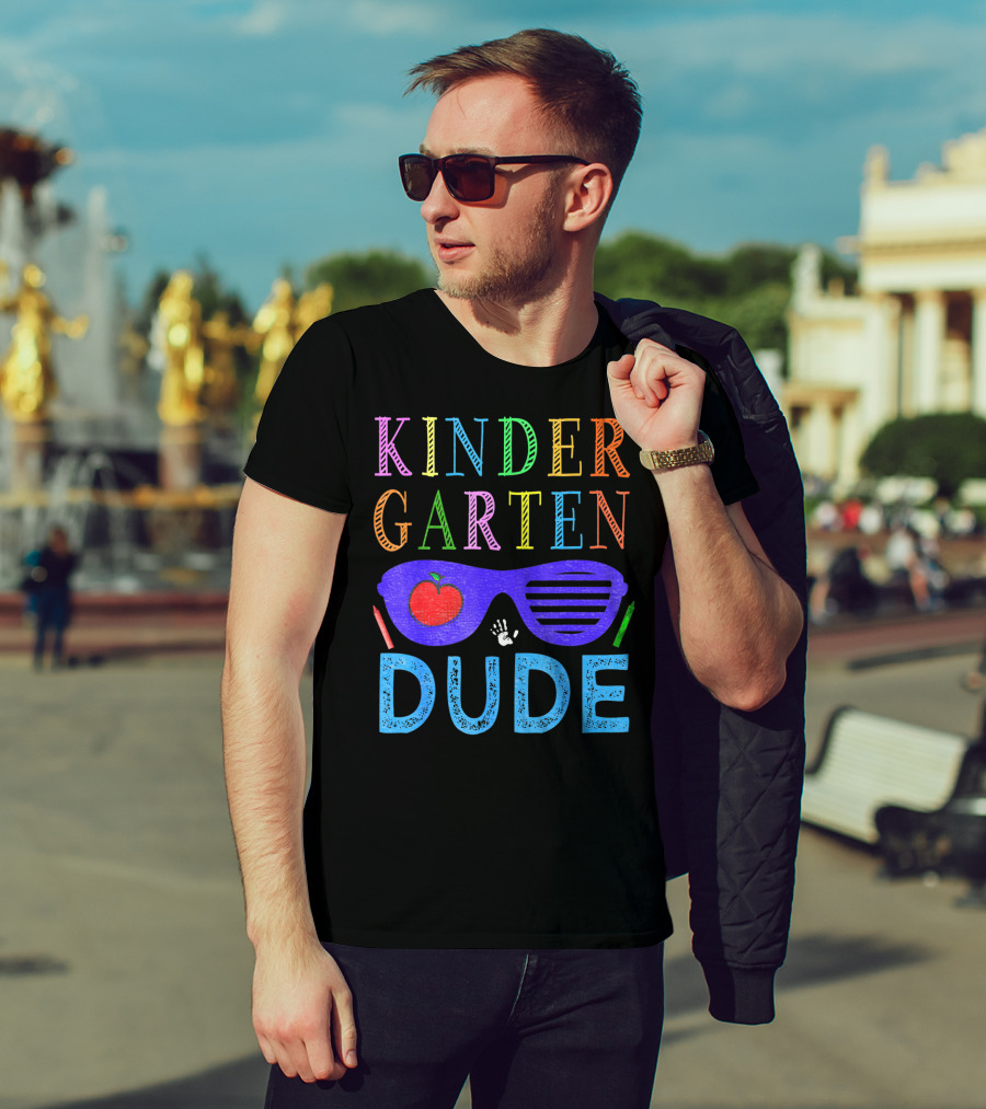 Kindergarten Dude Boys 1st First Day With Sunglasses And Apple T-Shirt