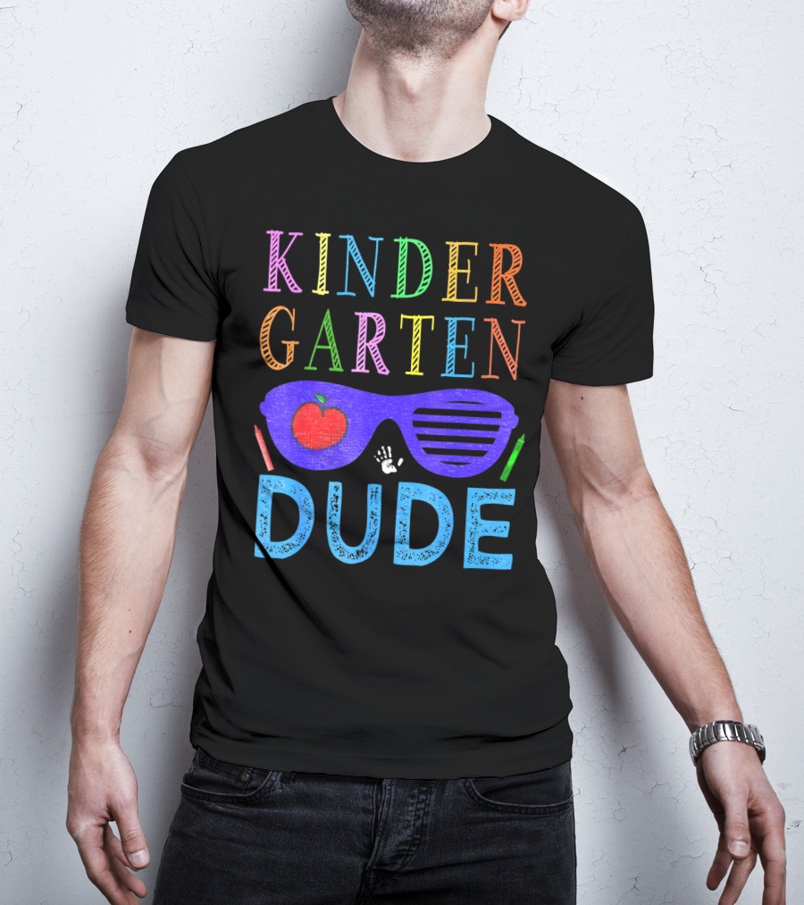 Kindergarten Dude Boys 1st First Day With Sunglasses And Apple T-Shirt