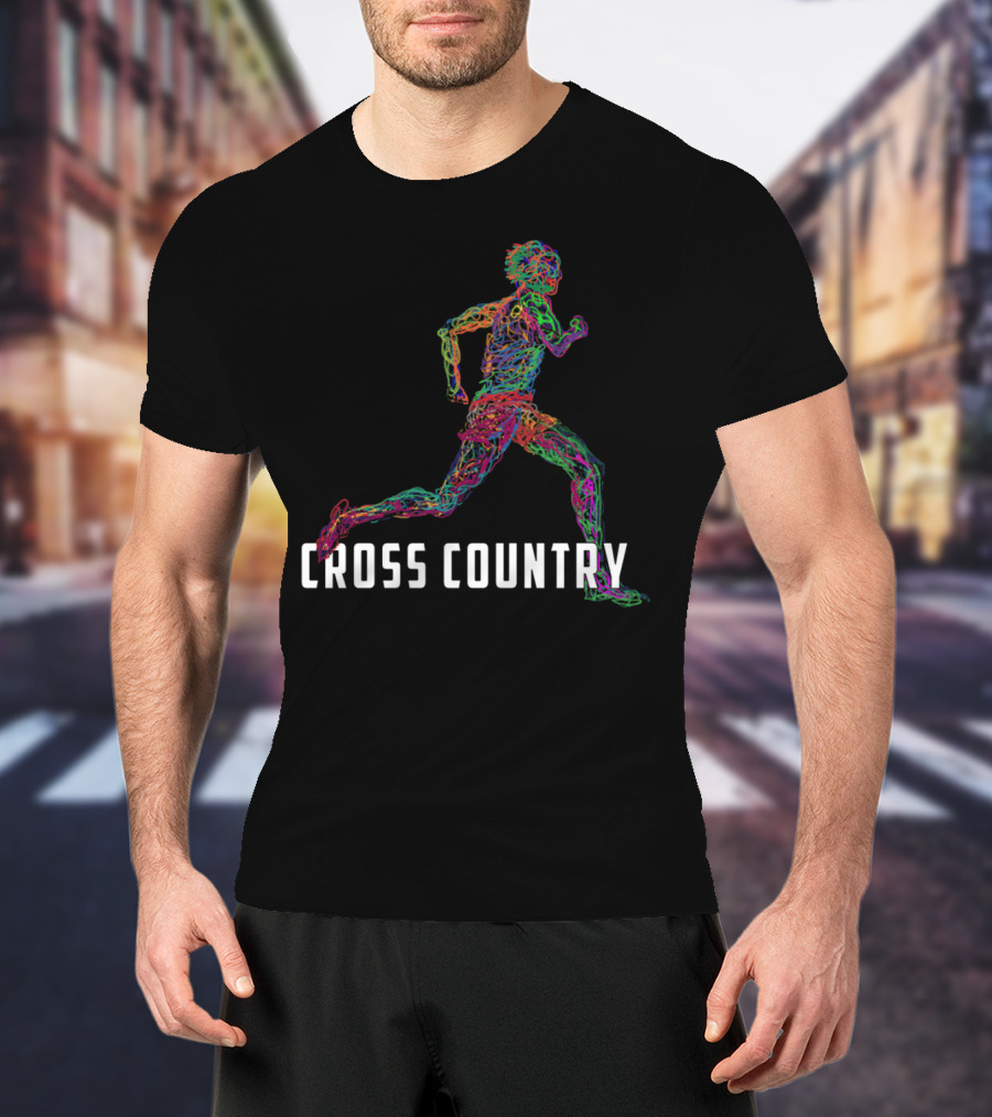 Wired To Run Colorful Cross Country Runner T-Shirt