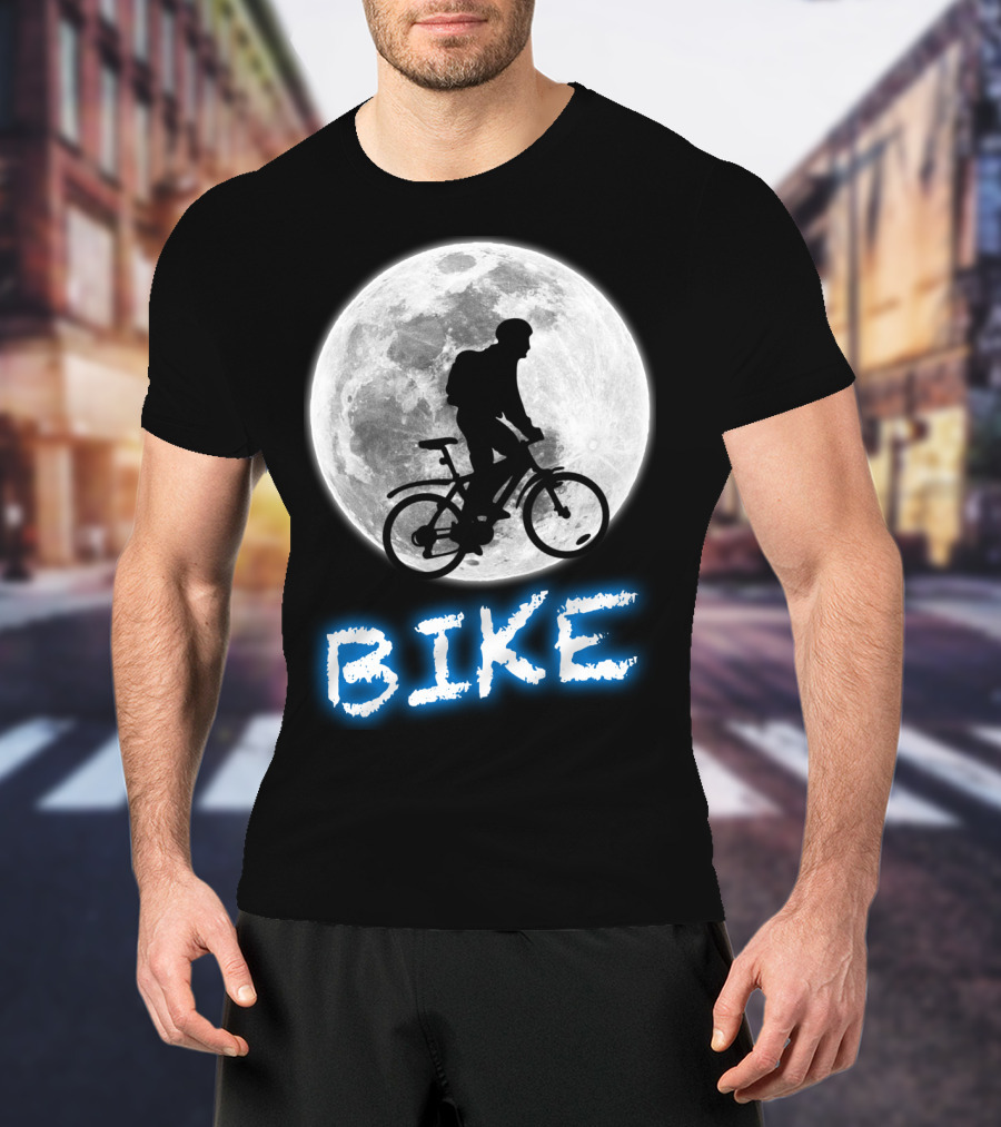 BIKE Silhouette Blue Moon Cycling Adventure T-Shirt