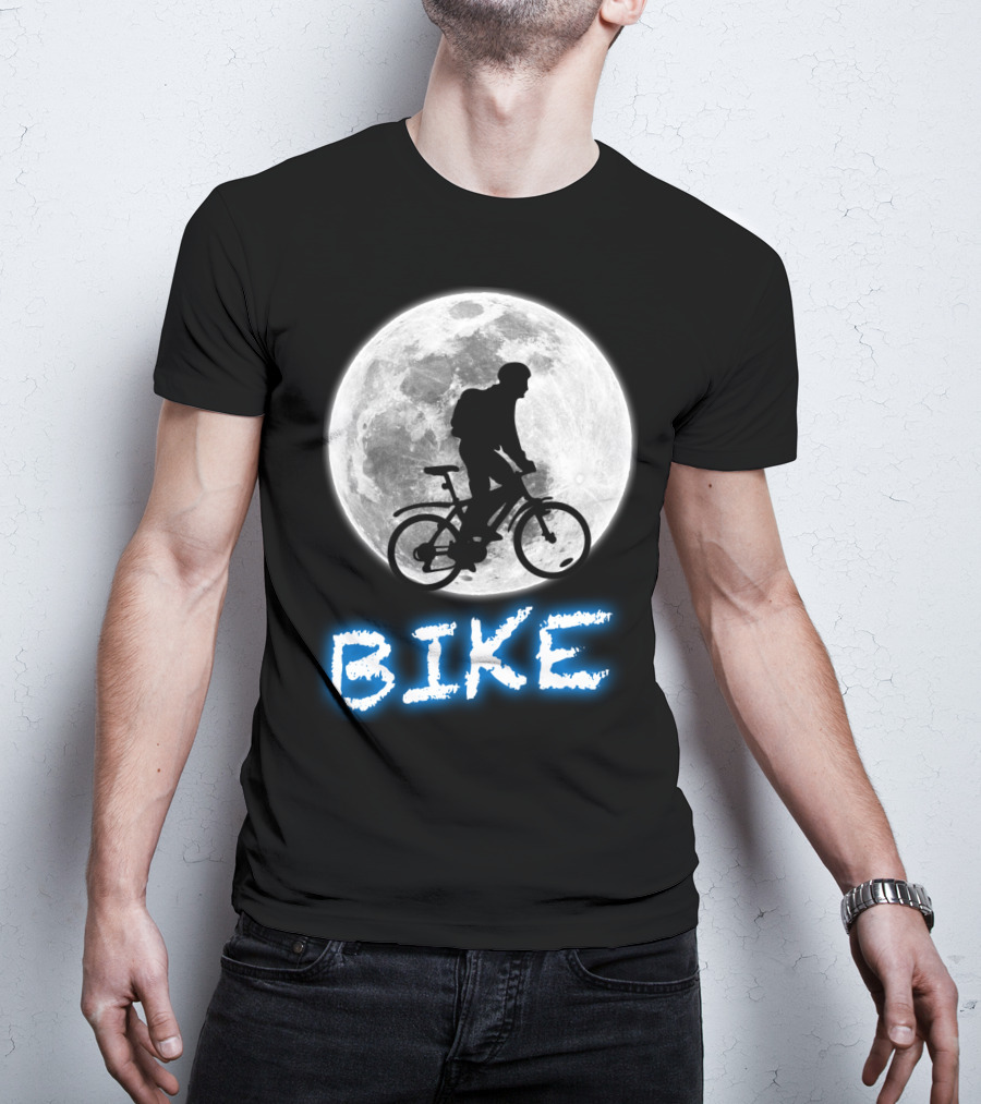 BIKE Silhouette Blue Moon Cycling Adventure T-Shirt