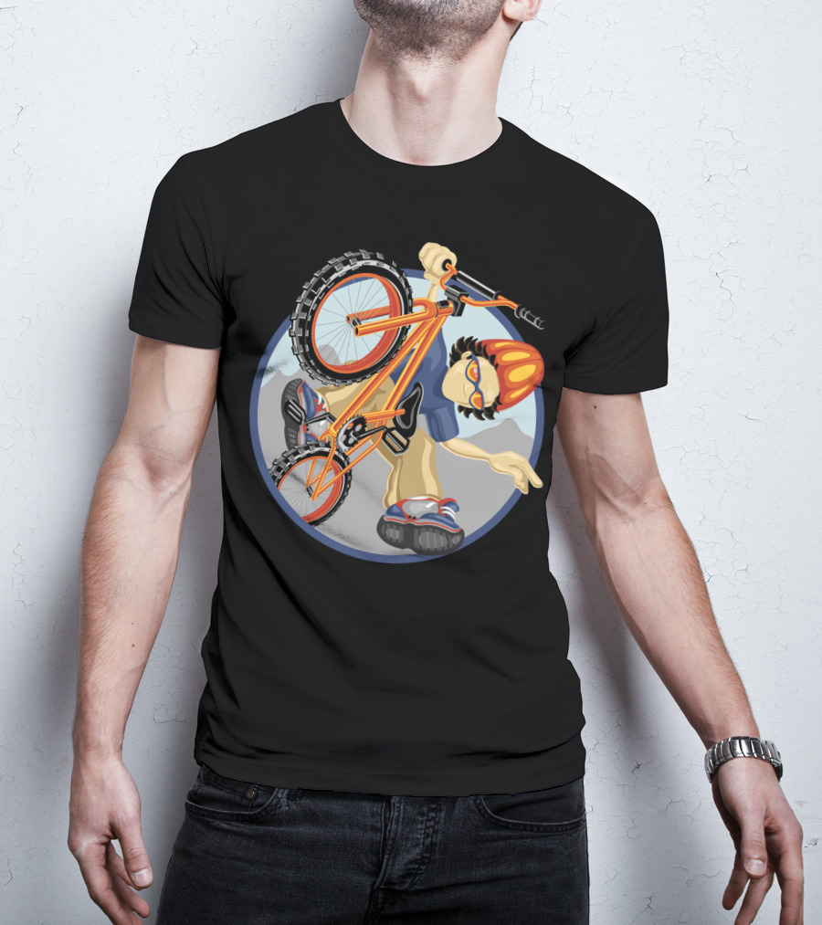 BMX Boy Extreme Stunt Rider With Helmet And Sunglasses T-Shirt