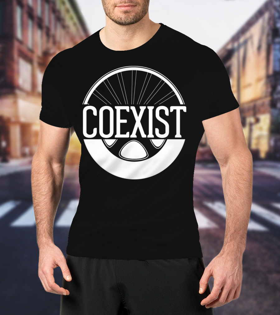 Coexist Bicycle Wheel Emblem T-Shirt