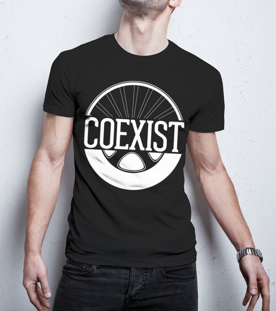 Coexist Bicycle Wheel Emblem T-Shirt