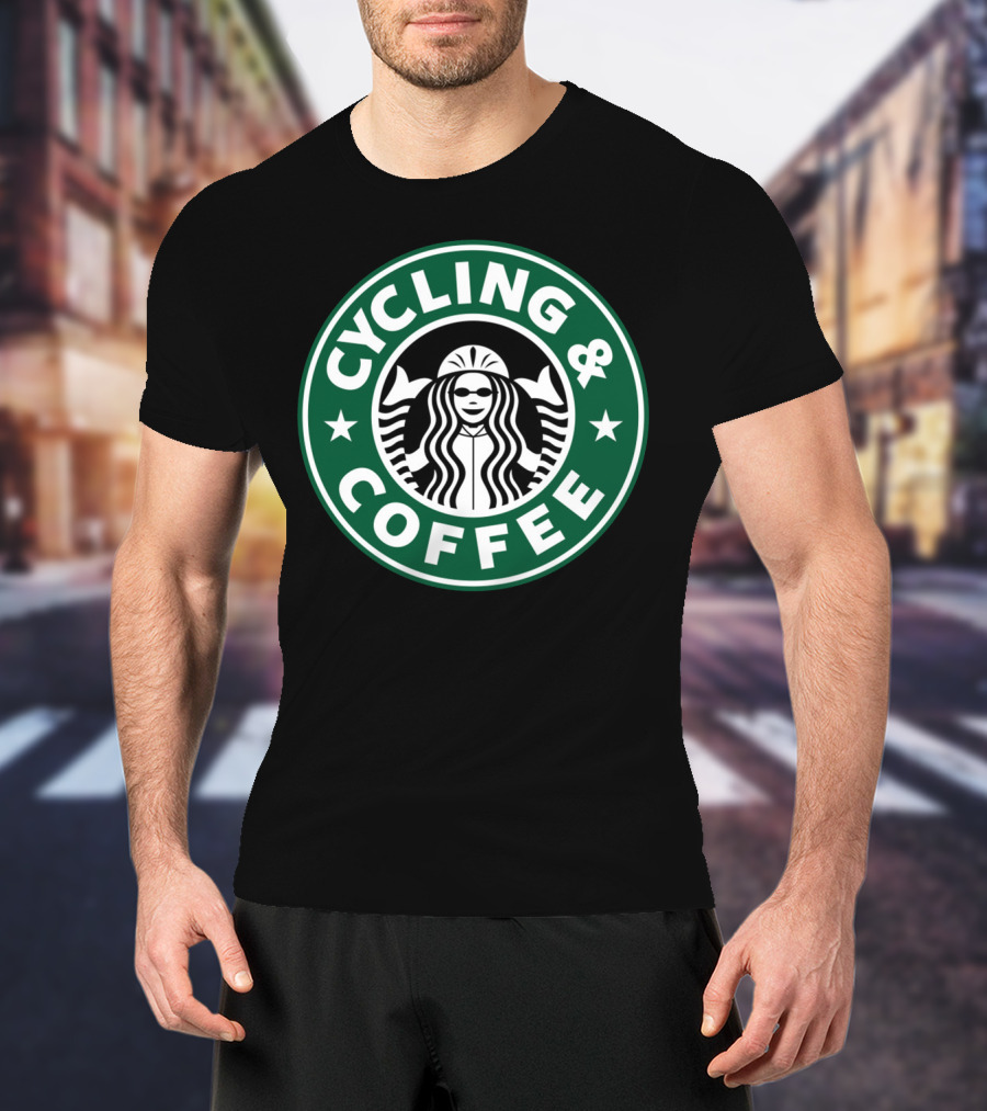 Cycling And Coffee Logo Parody Starbucks T-Shirt