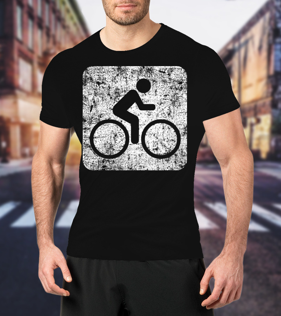 Cycling Sign Grunge Style Iconic Bicycle T-Shirt