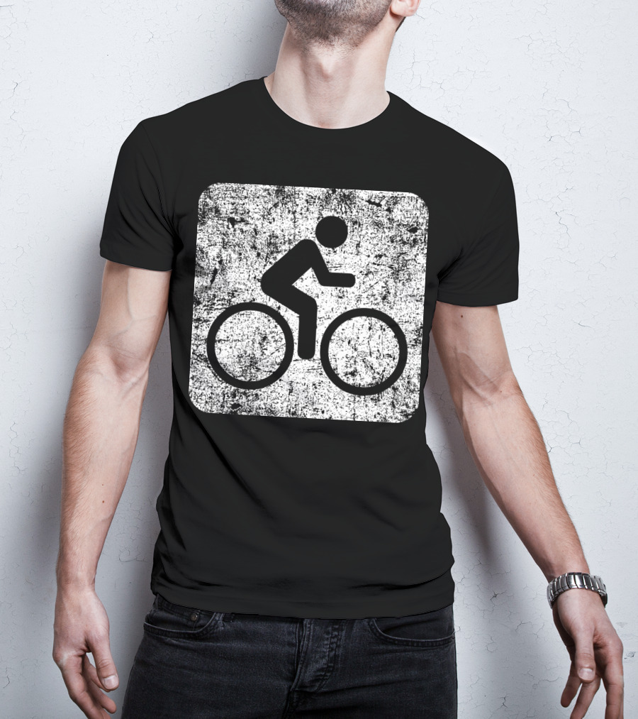 Cycling Sign Grunge Style Iconic Bicycle T-Shirt