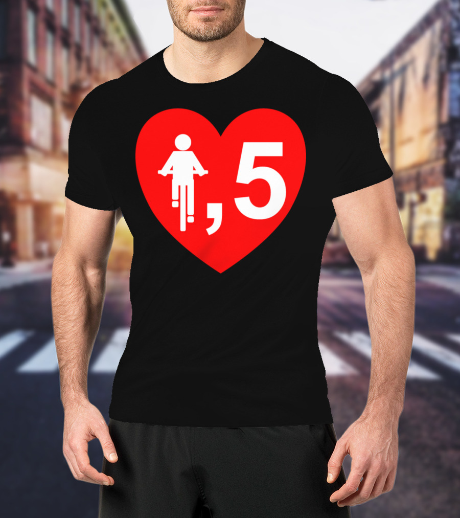 Cyclist Heart 5 Red T-Shirt