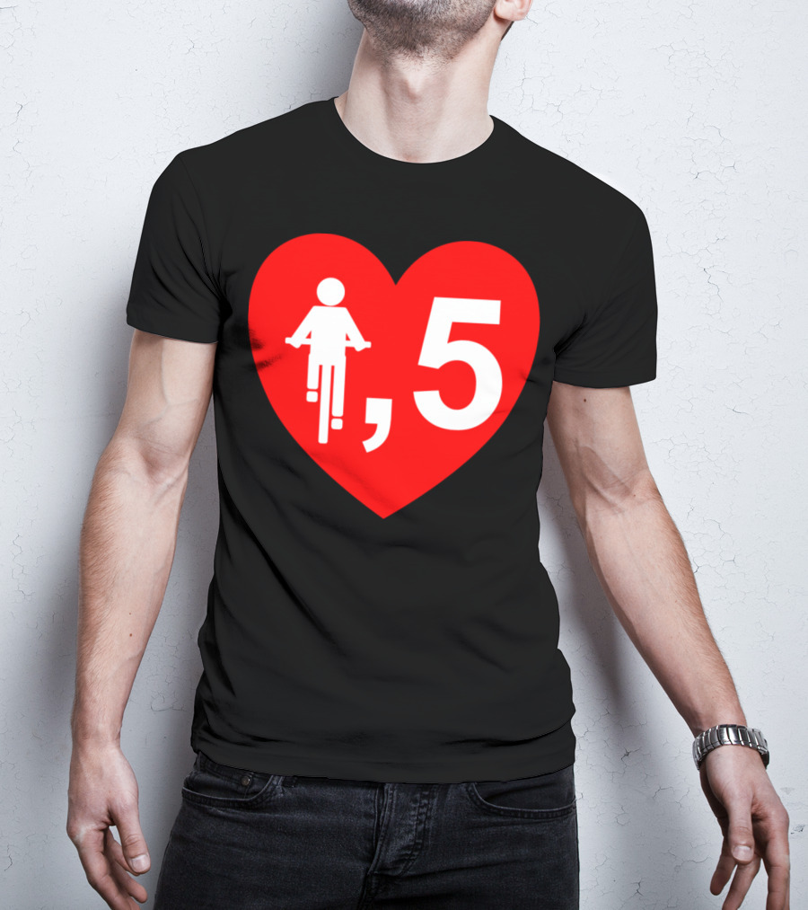 Cyclist Heart 5 Red T-Shirt