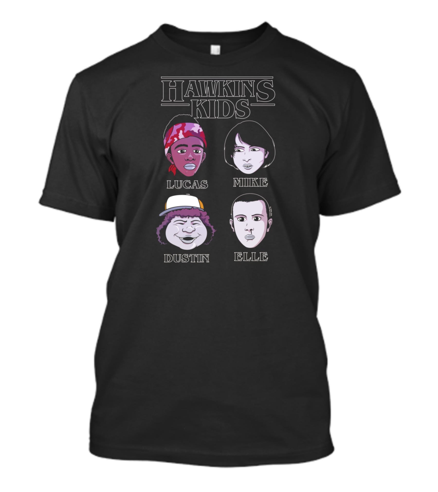 Hawkins Kids Lucas Mike Dustin Elle T-Shirt