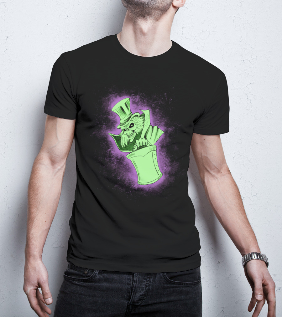 Hatbox Ghost Spooky Green Glow T-Shirt