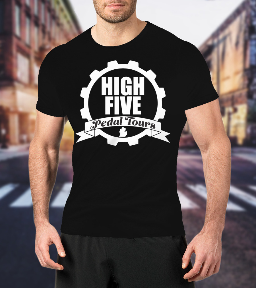 High Five Pedal Tours White T-Shirt
