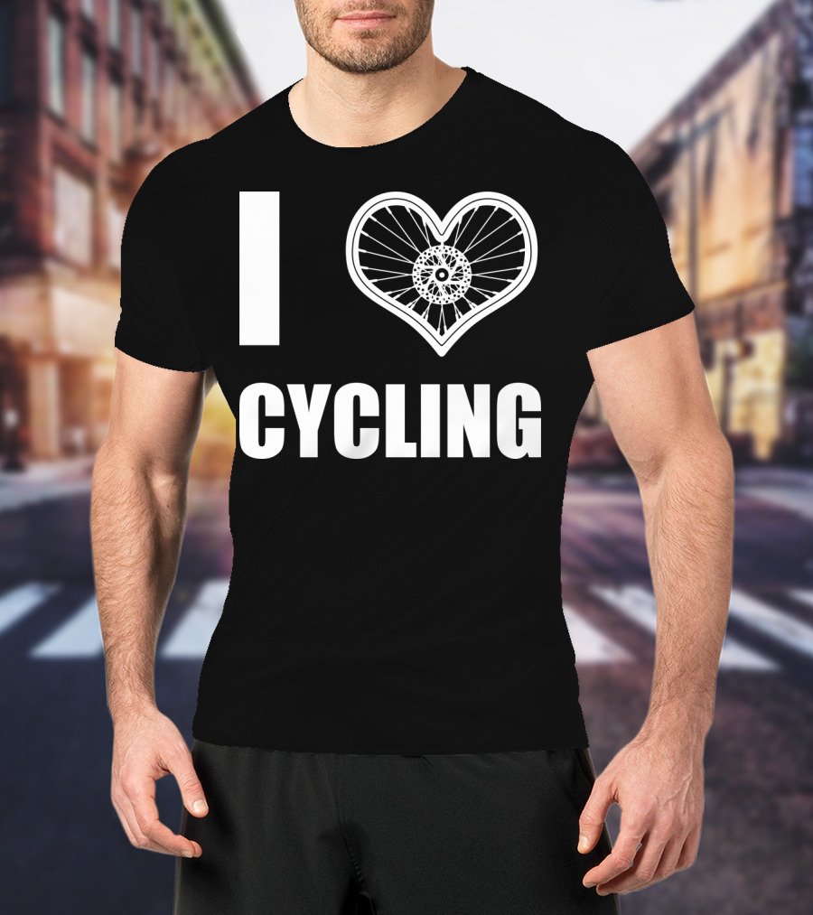 I Love Cycling Bicycle Wheel Heart T-Shirt