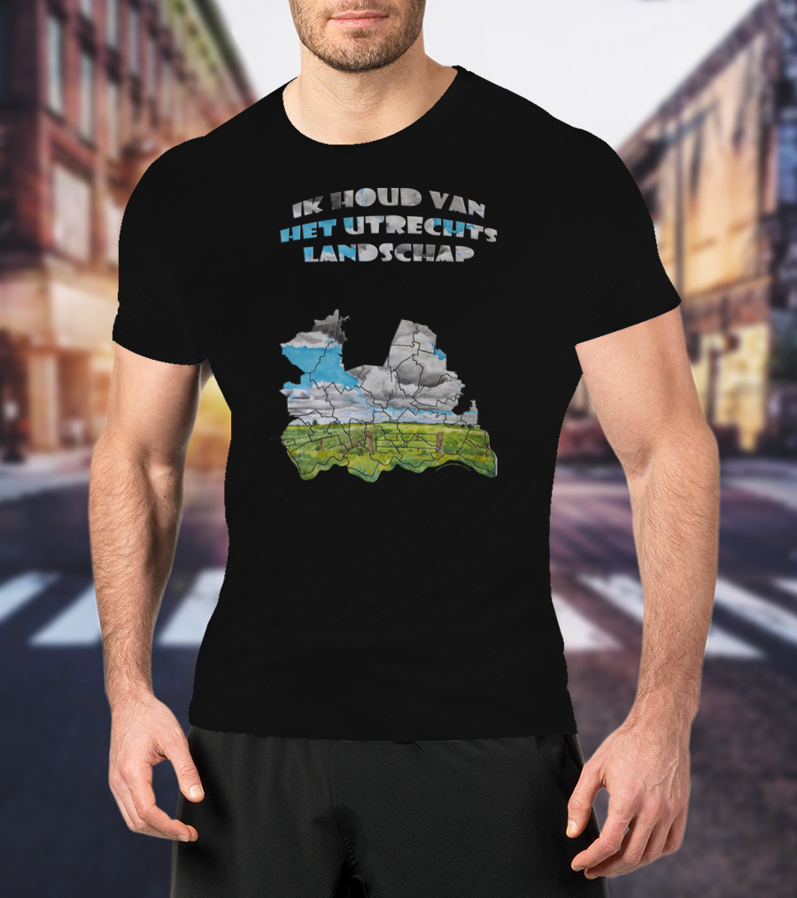 Ik Houd Van Het Utrechts Landschap Aquarel Kaart Kunstwerk T-Shirt