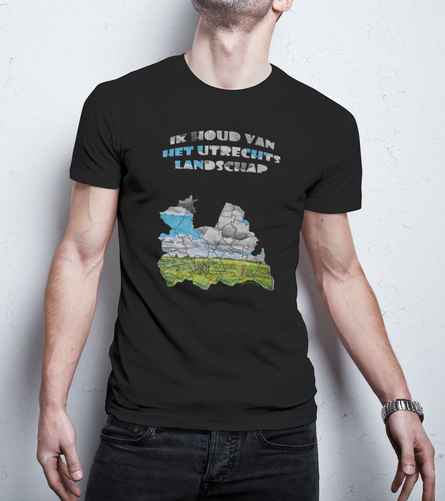 Ik Houd Van Het Utrechts Landschap Aquarel Kaart Kunstwerk T-Shirt