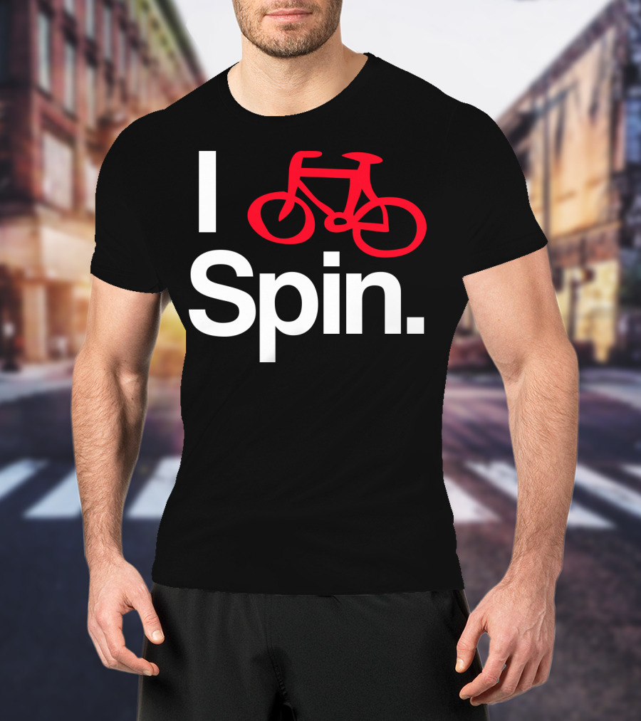 I Spin Bike Cycling Biking Workout With Red Bicycle T-Shirt