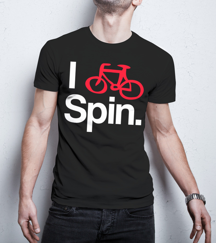 I Spin Bike Cycling Biking Workout With Red Bicycle T-Shirt