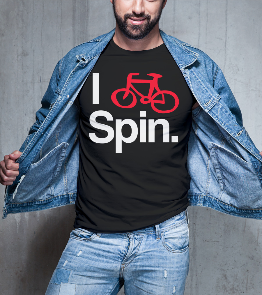I Spin Bike Cycling Biking Workout With Red Bicycle T-Shirt
