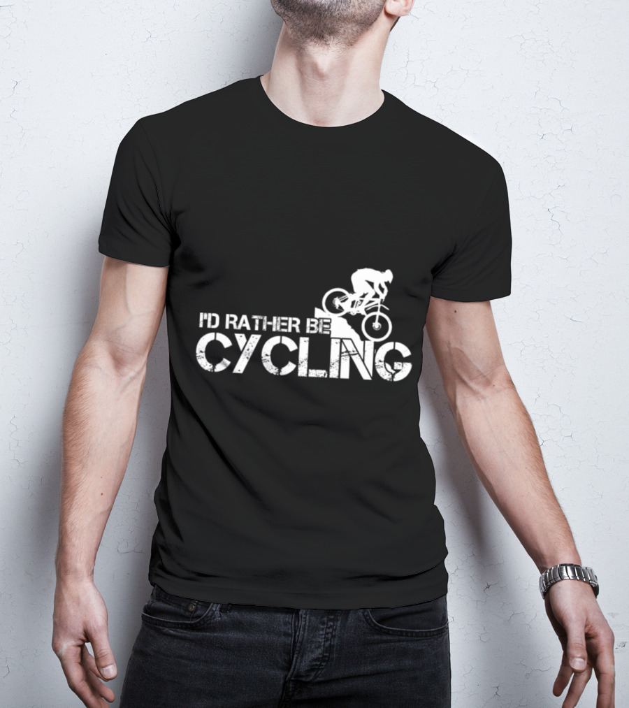 I'd Rather Be Cycling Stairs Downhill MTB Adventure T-Shirt