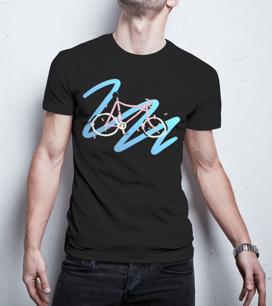 It's A Bike Pastel Bicycle With Abstract Blue Swirls T-Shirt