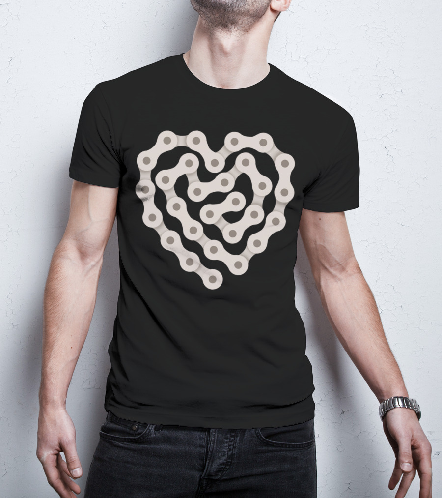 Love Biking Heart Chain T-Shirt