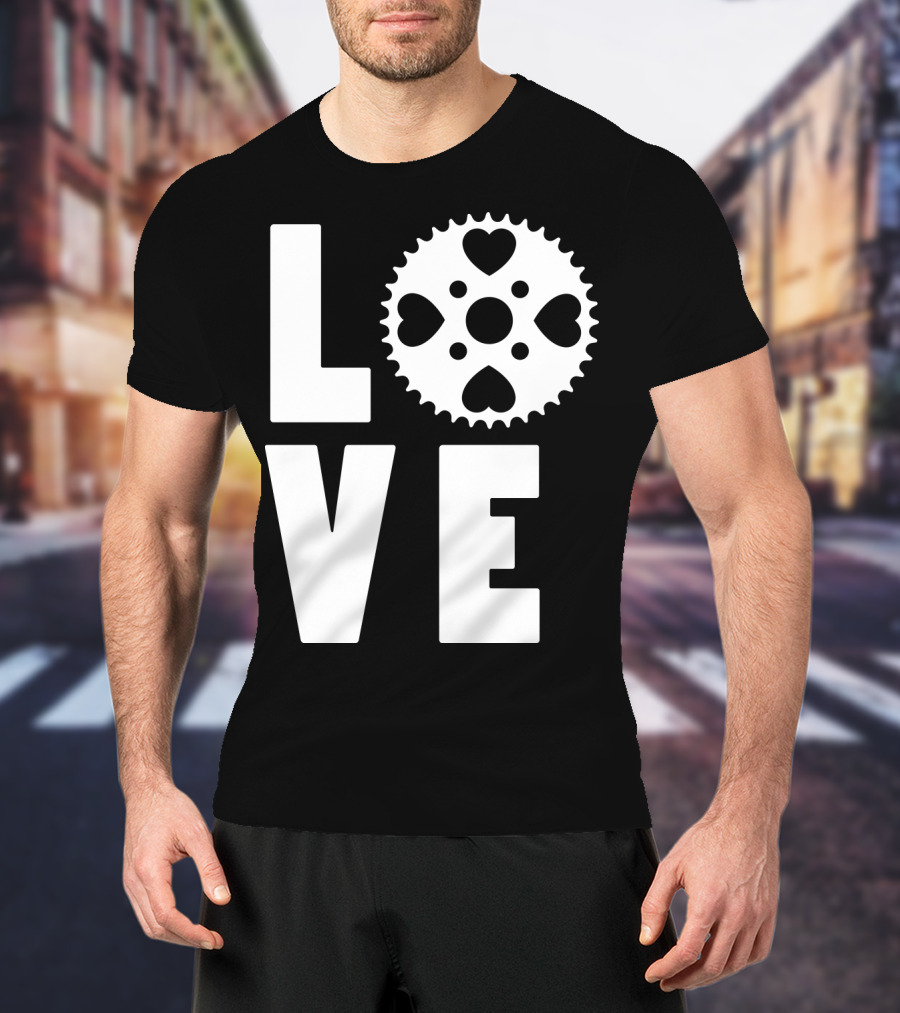 Love Cycling Gear Heart Sprocket T-Shirt