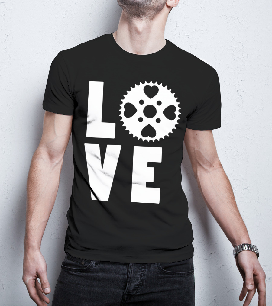 Love Cycling Gear Heart Sprocket T-Shirt
