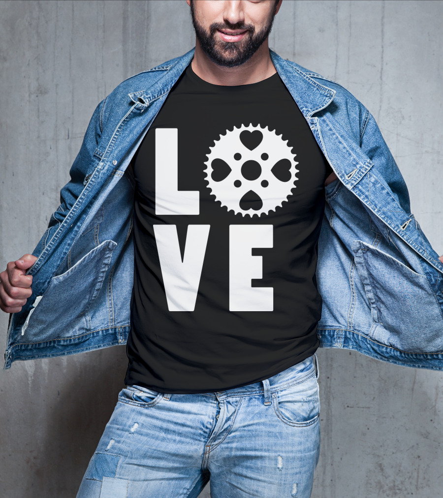 Love Cycling Gear Heart Sprocket T-Shirt