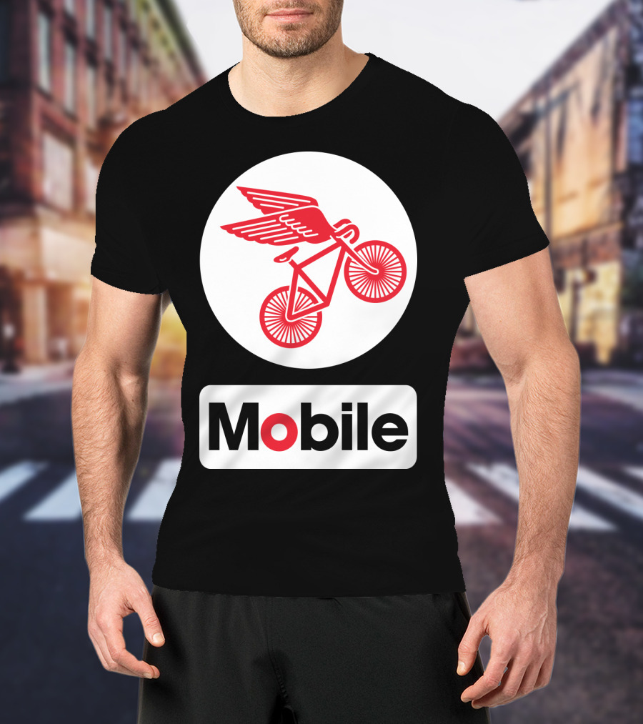 Mobile Pegasus Bicycle Wings T-Shirt
