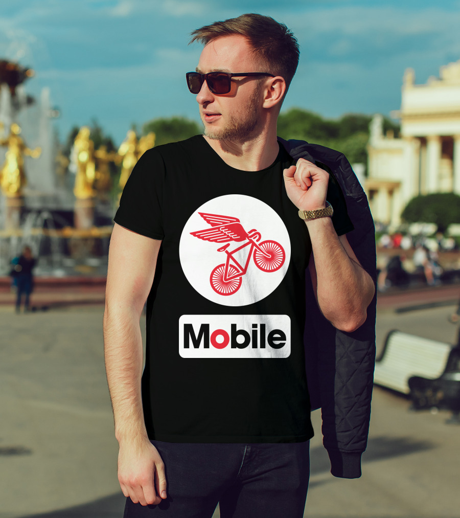 Mobile Pegasus Bicycle Wings T-Shirt