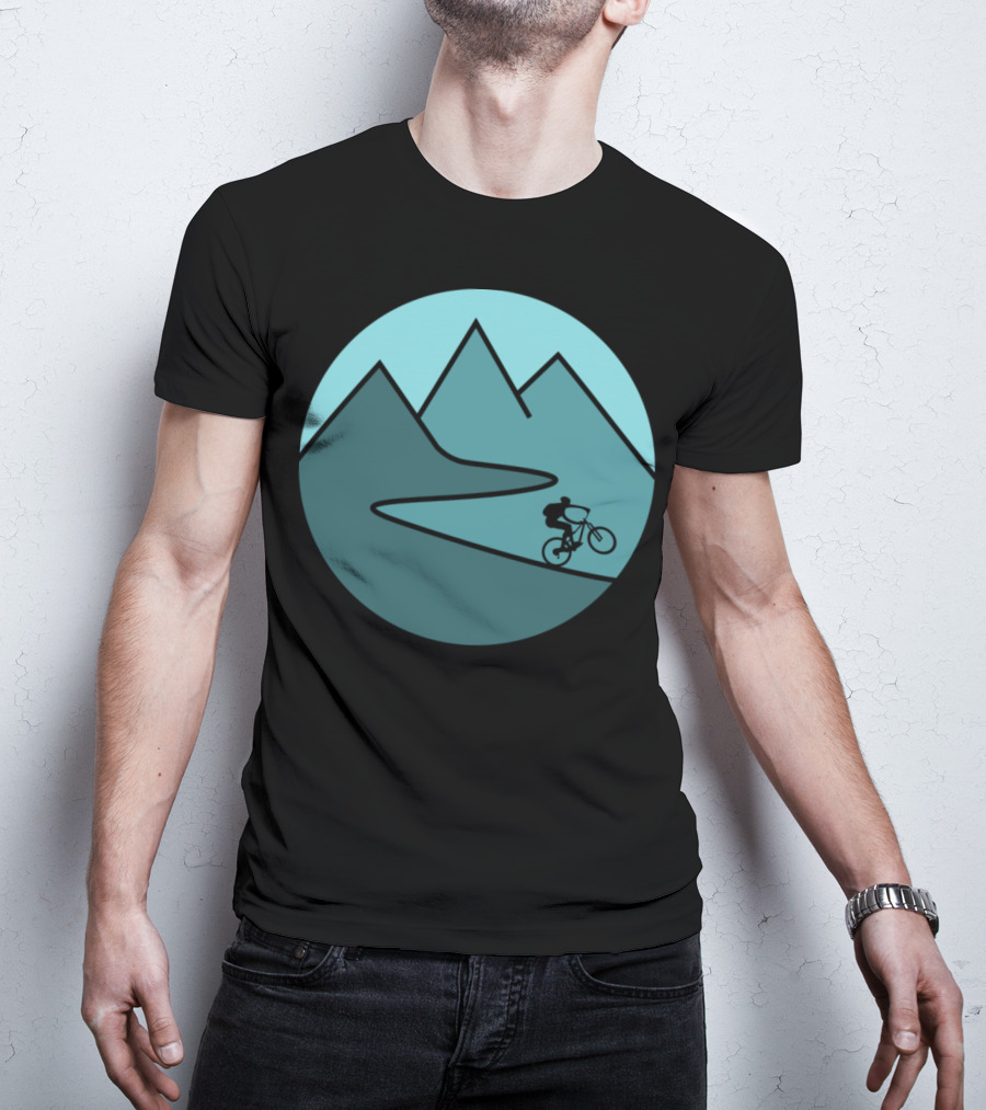 Mountain Bike Adventure Through Majestic Mountains T-Shirt