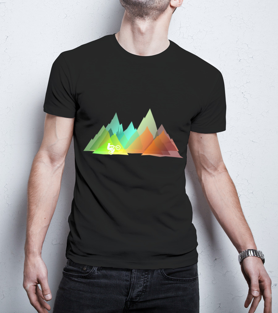 MTB Colors Mountain Biking Multicolor Peaks T-Shirt