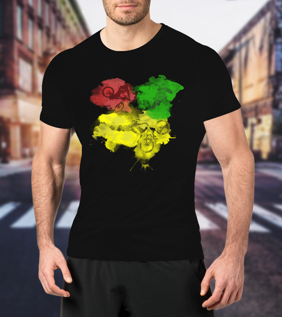 MTB Rasta Red Green Yellow Mountain Biking T-Shirt
