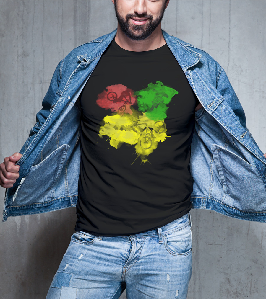 MTB Rasta Red Green Yellow Mountain Biking T-Shirt
